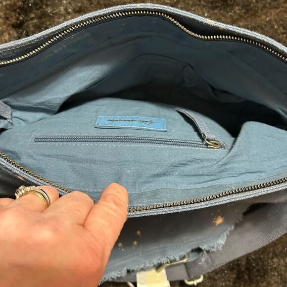 Free People NWT Denim Courier Bag - Picture 5 of 5
